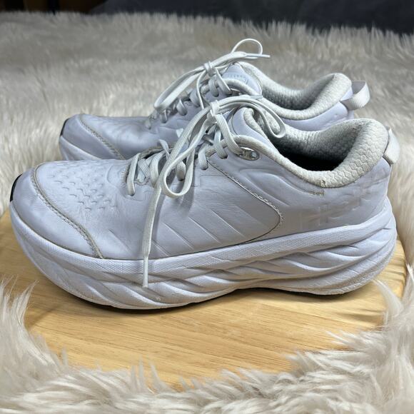 Hoka Bondi SR Shoes Womens Size 8.5 Solid White Running Work Sneakers Athletic - Picture 4 of 16